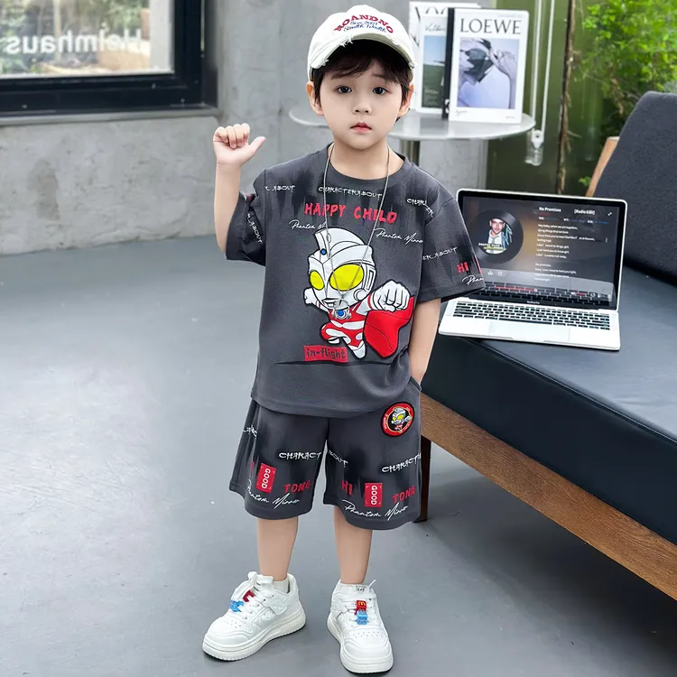 奥特曼衣服男童套装2026夏季新款儿童小男孩洋气薄款宝宝运动夏装