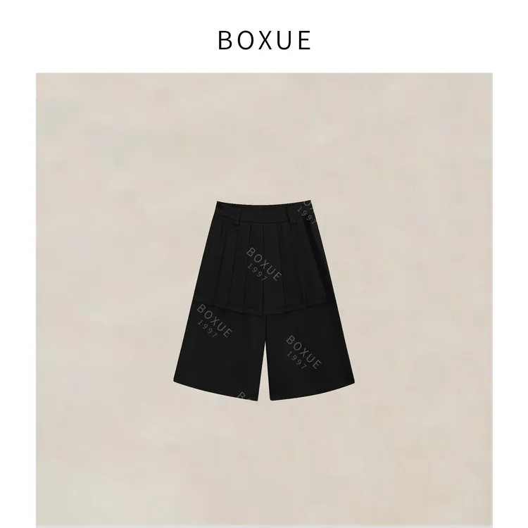 BOXUE“罗兰”2025秋冬屁帘百褶设计中裤 裤子 #250823K4128