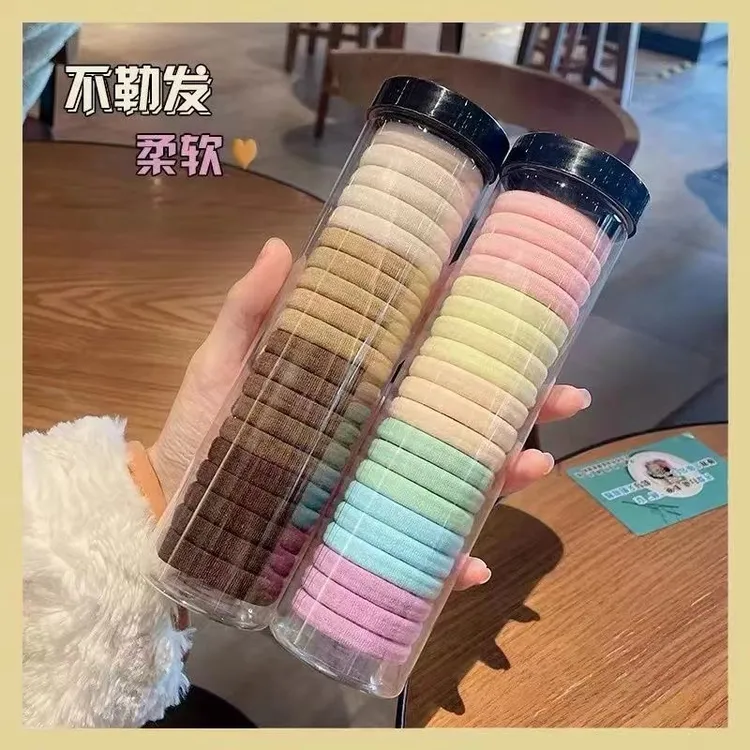 【两桶】20根皮筋女无接缝高弹力发圈扎马尾耐用发绳不伤发毛巾圈