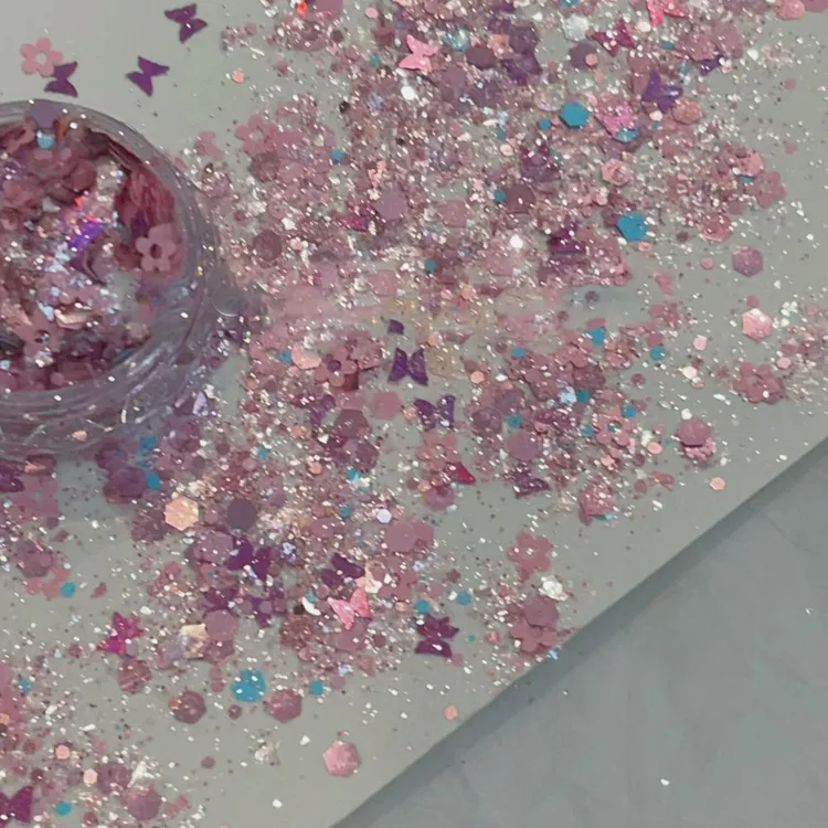 梦蝶蝴蝶亮片山海奔赴美甲闪粉亮片新色爆闪偏光蝴蝶美甲饰品配件