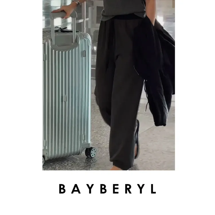BAYBERYL老贝机场卫裤*拼接松紧束脚百搭秋休闲裤XXK5G1902