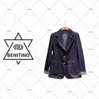 【现货】潮牌2025早春新品内里老花印花牛仔西服外套刘亦菲同款