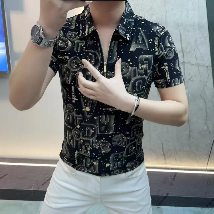 《星际迷航》夏季潮流轻奢个性男士圆领印花短袖T恤POLO衫新款时尚