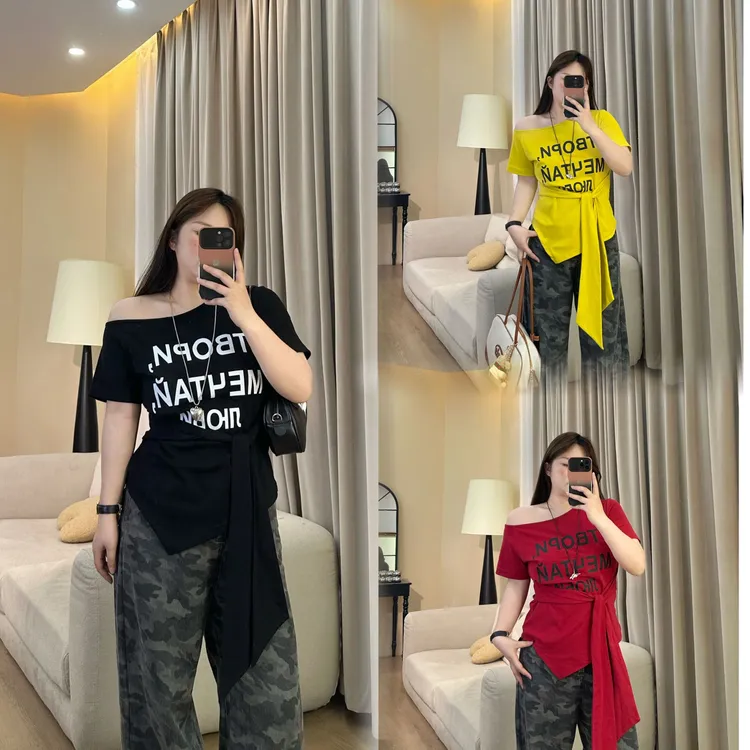 2025新款胖MM夏季纯欲气质辣妹一字肩短袖T恤百搭显瘦露肩上衣