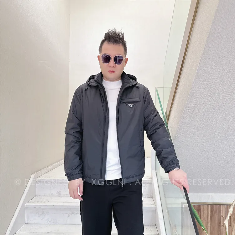 秋冬款LAOFOYE可拆帽三角徽章轻奢高端男士休闲外套男装夹克外衣