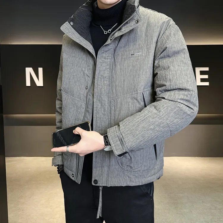 羽绒服男冬季潮牌立领2025新款时尚百搭90白鸭绒修身加厚冬装外套