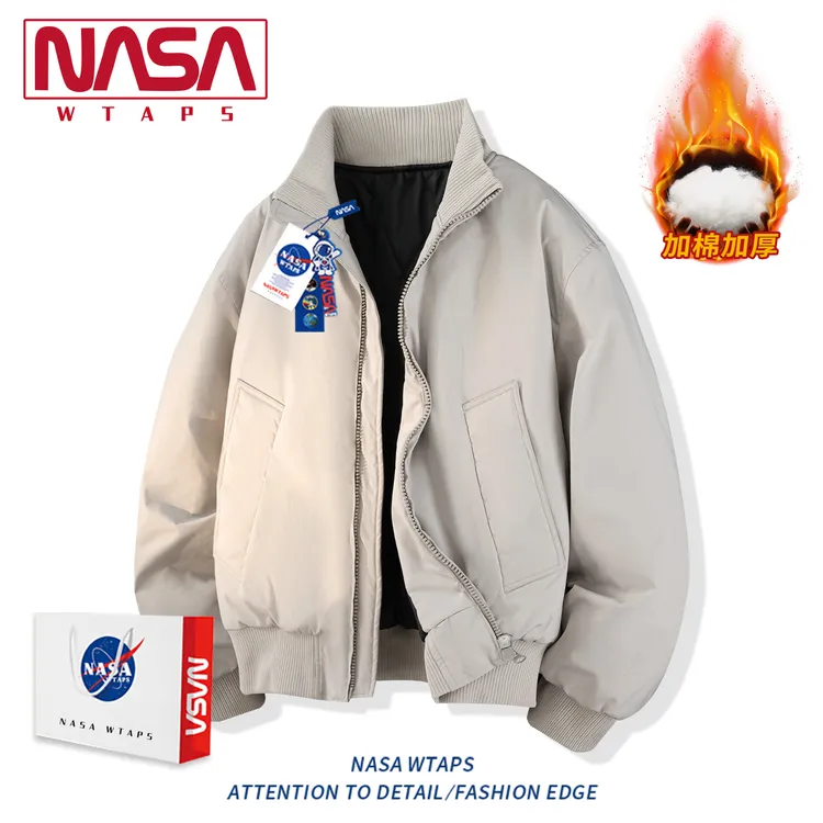 NASA WTAPS美式飞行夹克羽绒棉服男款冬季加厚外套廓形短款夹克潮
