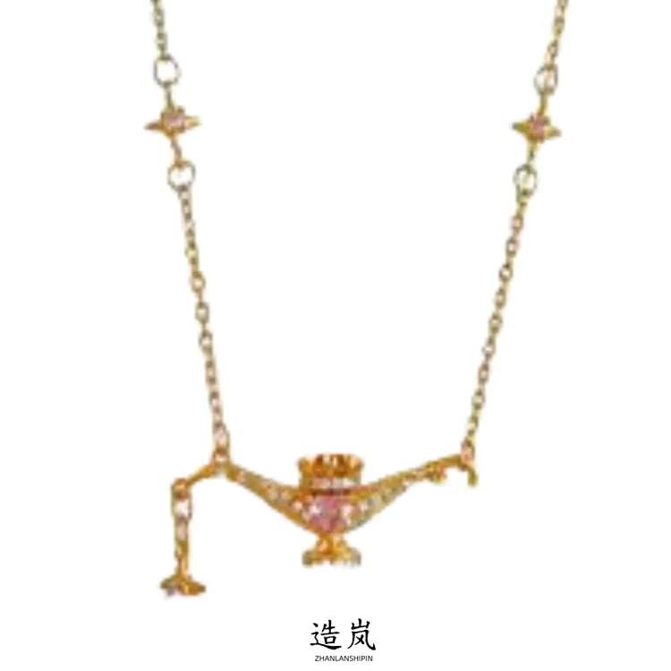 铜合金项链 阿拉丁神灯项链女气质轻奢高级感甜美时尚百搭锁骨链
