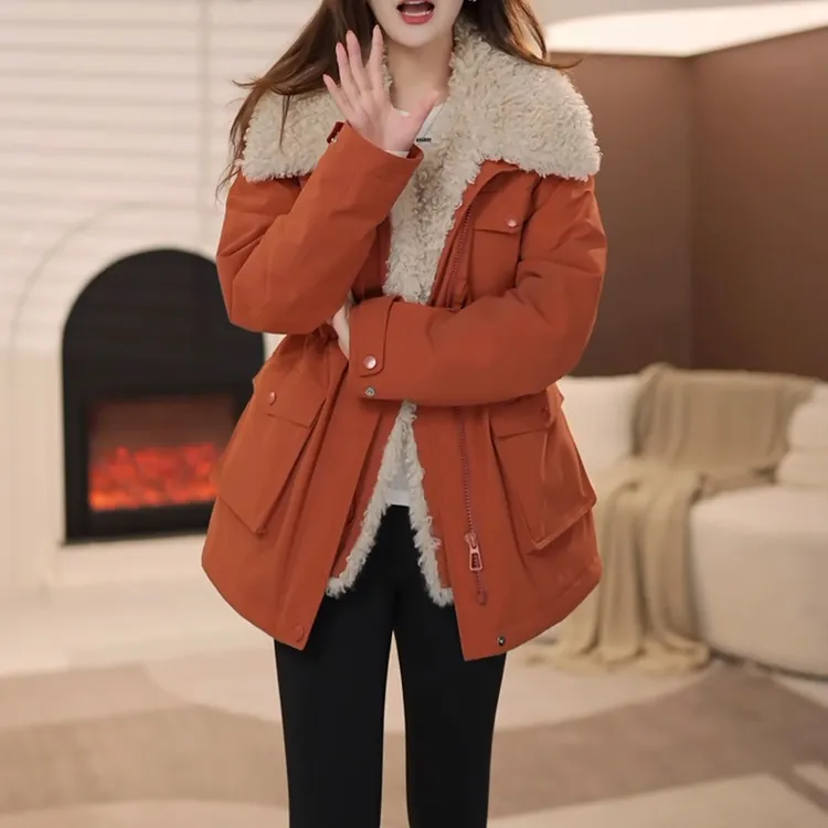 设计感小个子羽绒服女2025冬季新款收腰显瘦防寒白鸭绒派克外套潮