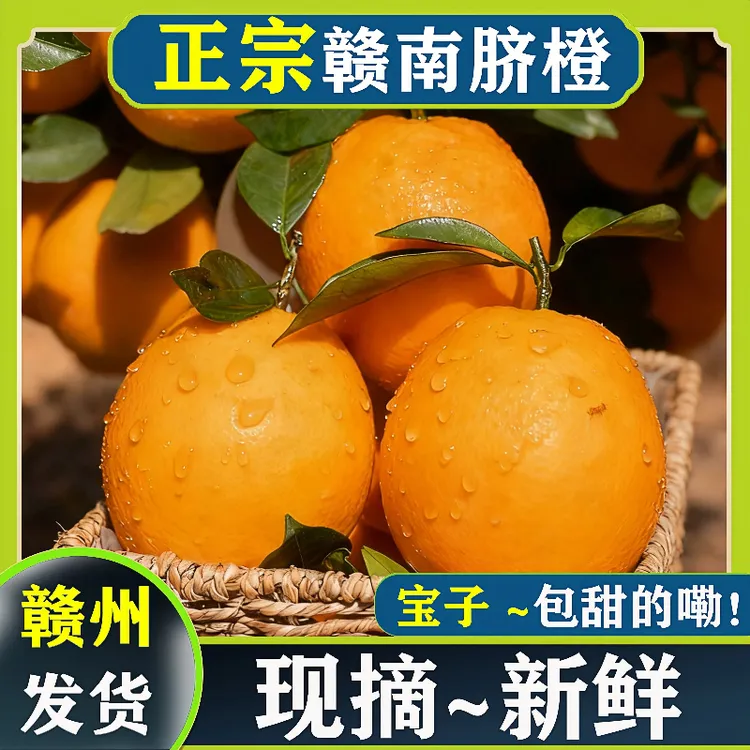 赣南果农脐橙当季水果橙香浓郁多汁自家果园中华现摘现发精品大果