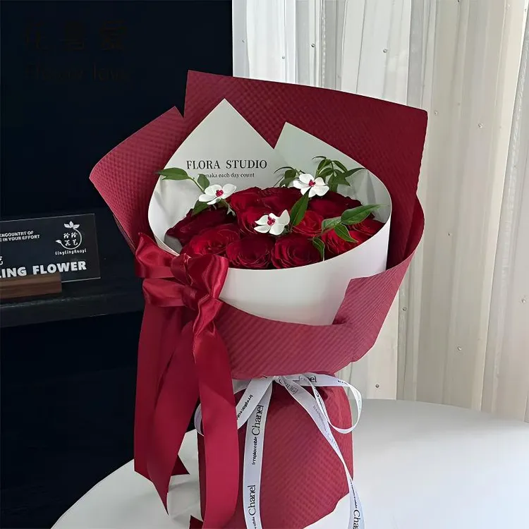 网红ins新款英文圆舞曲定型片高级感内衬包装纸手工diy鲜花花艺