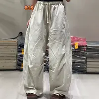 秋季新款宽松慵懒阔脚弯刀裤