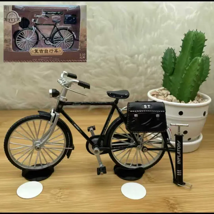 复古二八大杠自行车合金模型怀旧老式车模摆件