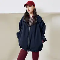 【王雪糕专属】firststation休闲户外衬衫领抽皱宽松短外套女1252A