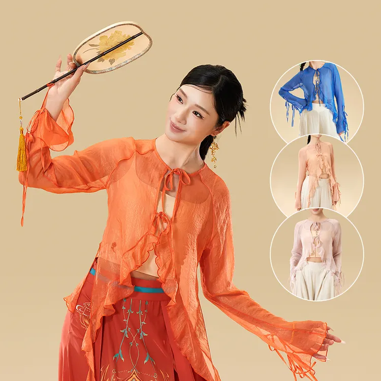 诗意花朵古典风纱衣春意闹小纱衣2025年新色中国古典风舞蹈练功服