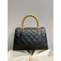 潮流打造真皮女士包潮流时尚百搭金手柄 10853 黑色