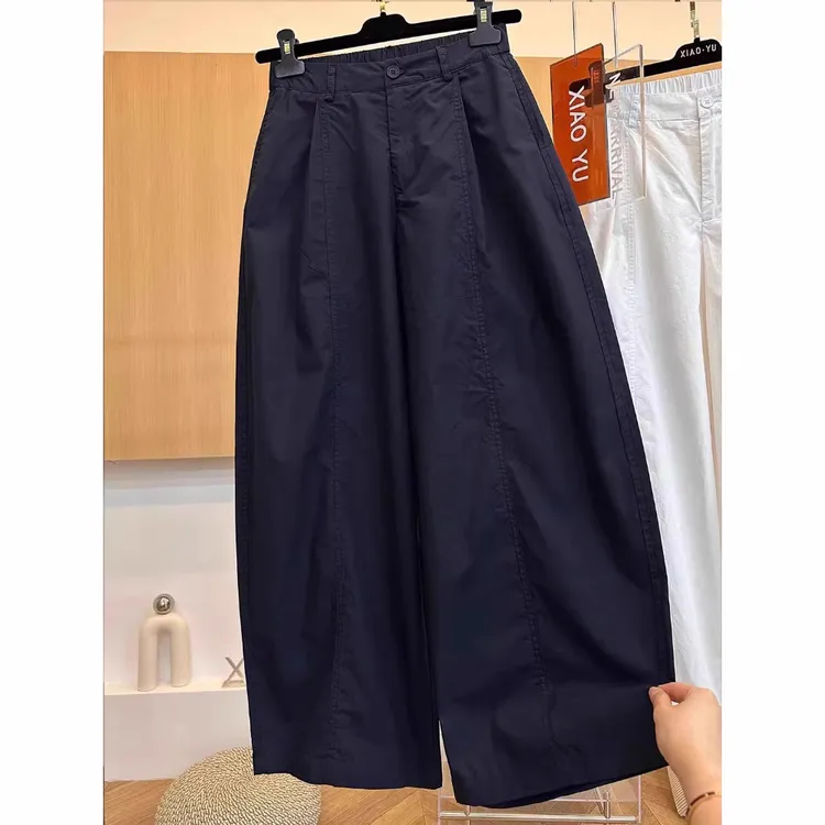 胖妹妹240斤大码阔腿气球裤女高腰宽松显瘦休闲九分遮胯弯刀裤夏