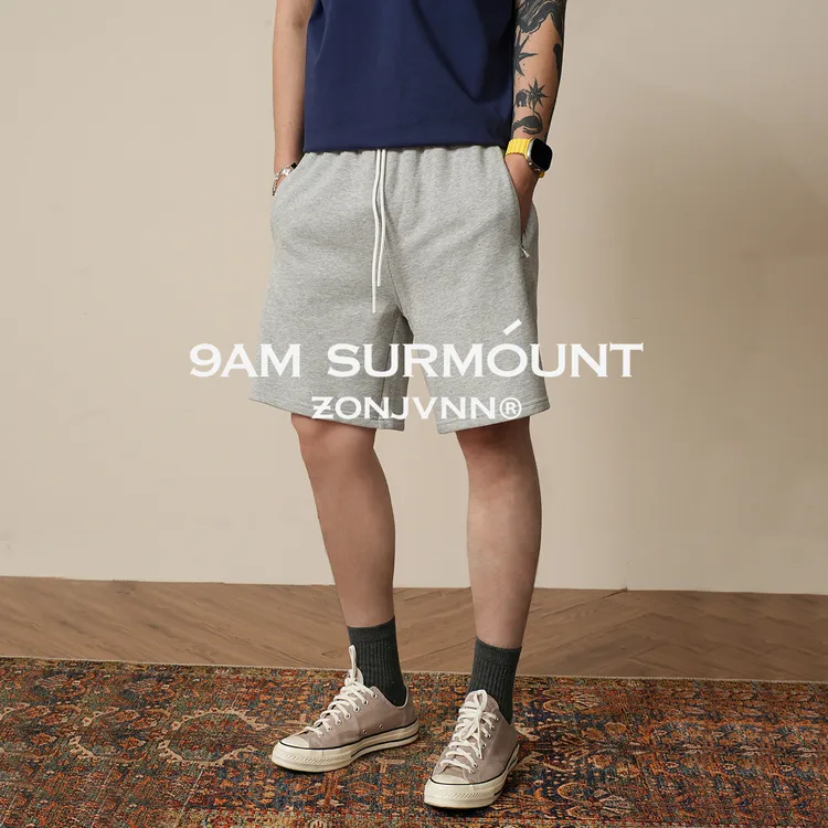 ZONJVNN380g重磅五分短裤纯棉新疆棉运动舒适百搭纯色宽松美式