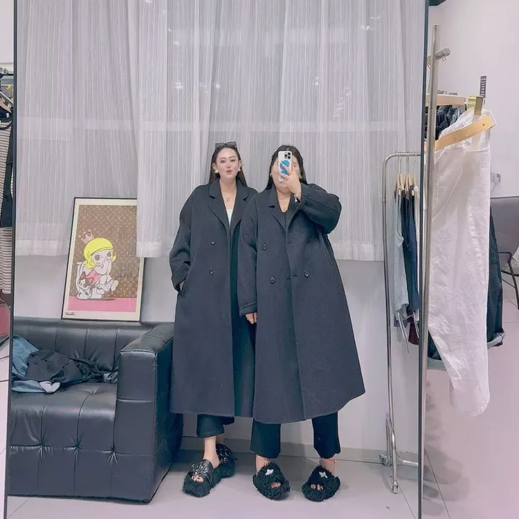 W阿薇-韩版高品质版型嘎嘎正羊毛大衣