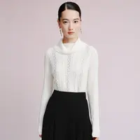 【晨粉专享价】【羊毛】经典简约百搭羊毛针织衫女高领毛衣女式针织衫