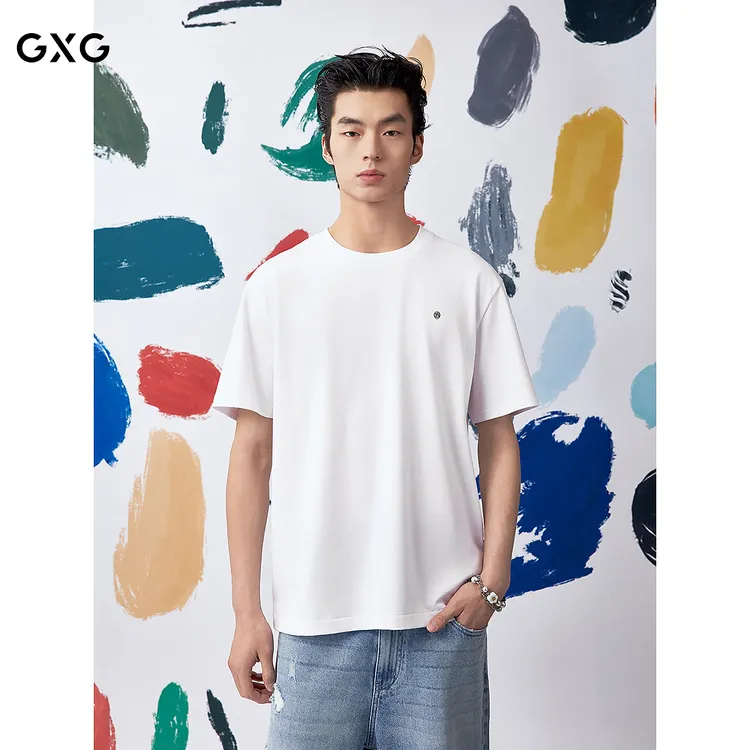 [商场同款]GXG男装 圆领T恤联名印花短袖针织25夏新品#G25X442097