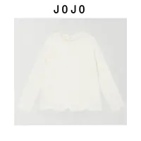 玖了个玖 2025秋冬新款 蕾丝提花圆领甜美风潮流打底衫2512C9018