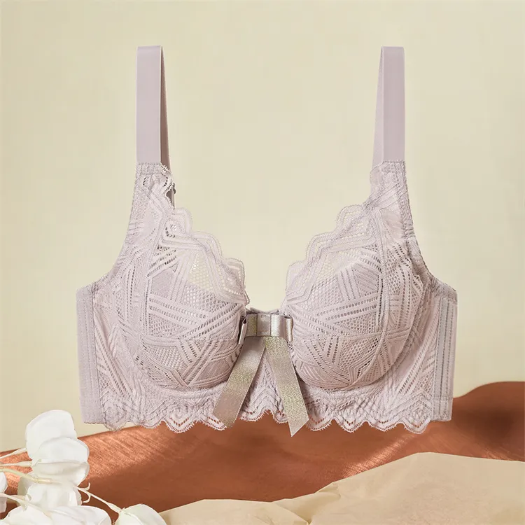 奥丽侬【霜华】矫正下垂胸透气全罩杯收聚拢上托调整型蕾丝文胸6015
