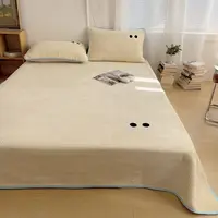 【幻蝶】简约小清新 加厚牛奶绒毛巾绣床盖三件套