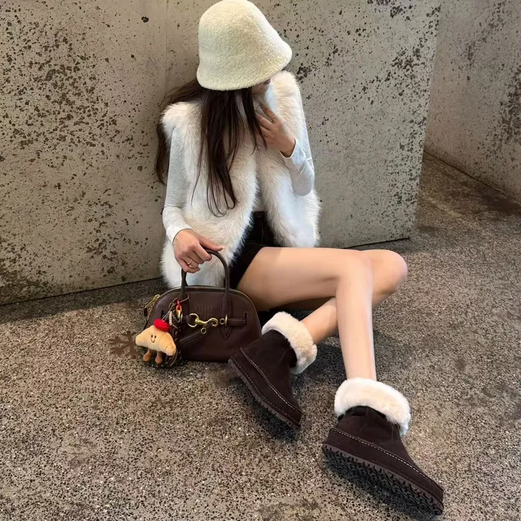 小发喵「暖冬奢感厚底毛绒雪地靴｜摩登腔调冬日型格款」777