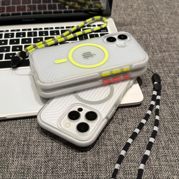 ZMGX简约肤感磁吸瓦楞纹带挂绳适用苹果17Promax手机壳iPhone16套商品图