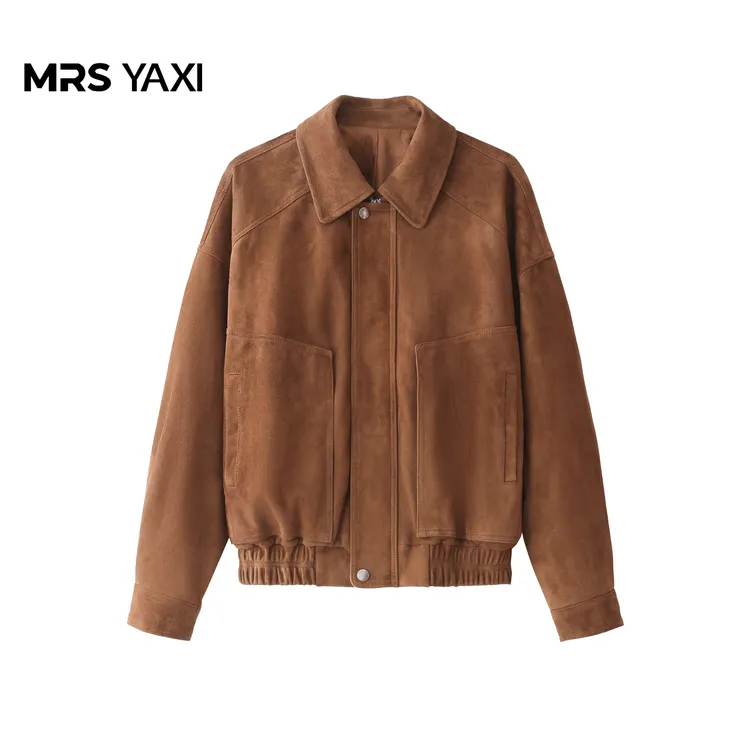 Mrsyaxi美拉德翻毛皮廓形皮衣外套YX5071509