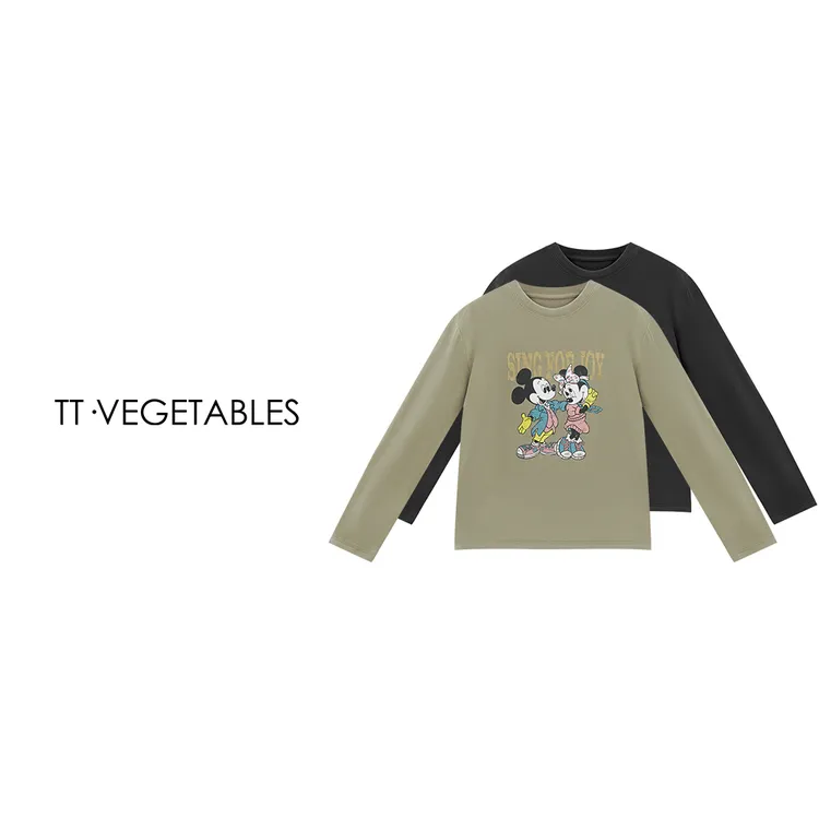 噢芬/小个子 【舒漾】棉柔T恤简约长袖印花上衣522494