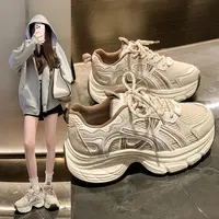 老爹鞋2025秋季双网厚底百搭老爹鞋女ins超火潮时尚休闲老爹鞋