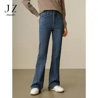 【丽公主专享】玖姿安娜蔻JTED12118时髦设计感磨毛绵柔牛仔显瘦微