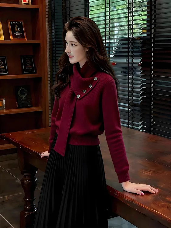 高领毛衣女款爆款2025新款洋气高贵上衣秋冬款潮牌慵懒潮流休闲服