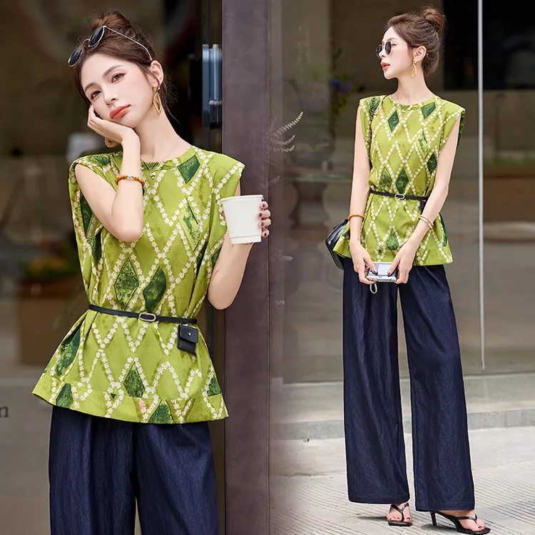 正品哥弟新款2025法式通勤风时尚套装夏季洋气显瘦复古cleanfit风