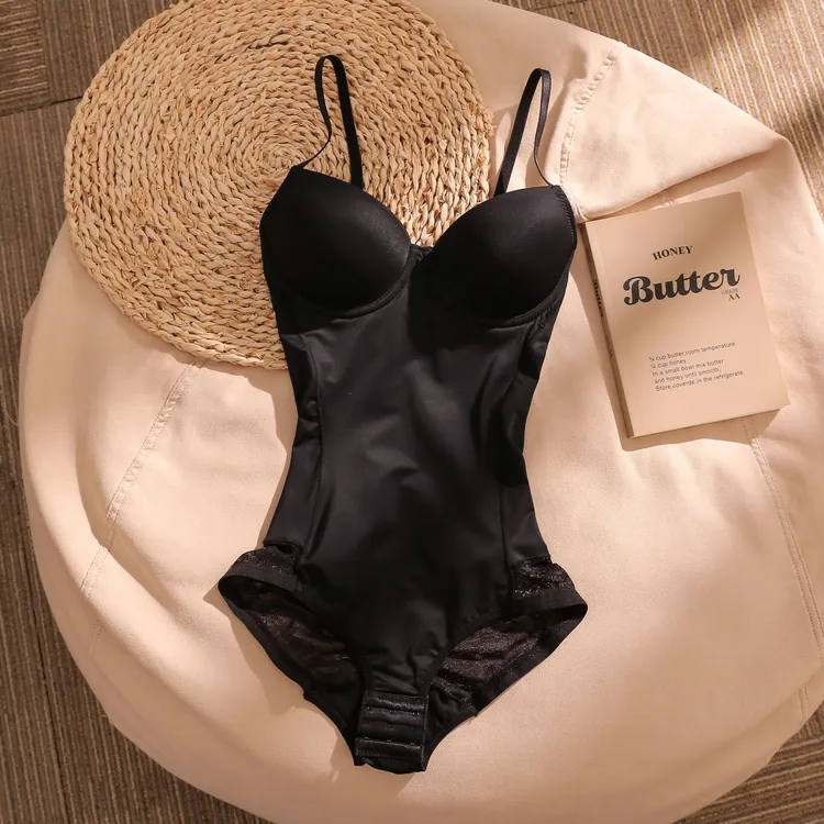 ins风带胸垫连体塑身衣女2025新款性感美体内衣吊带收腹束腰束身