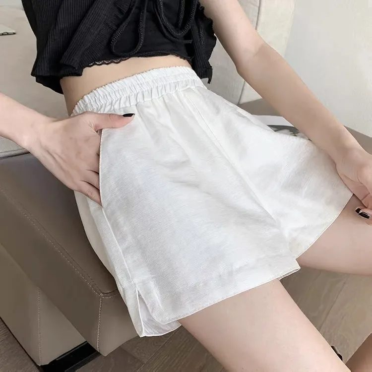 时尚新品阔腿短裤女百搭显瘦a字松紧腰外穿热裤女