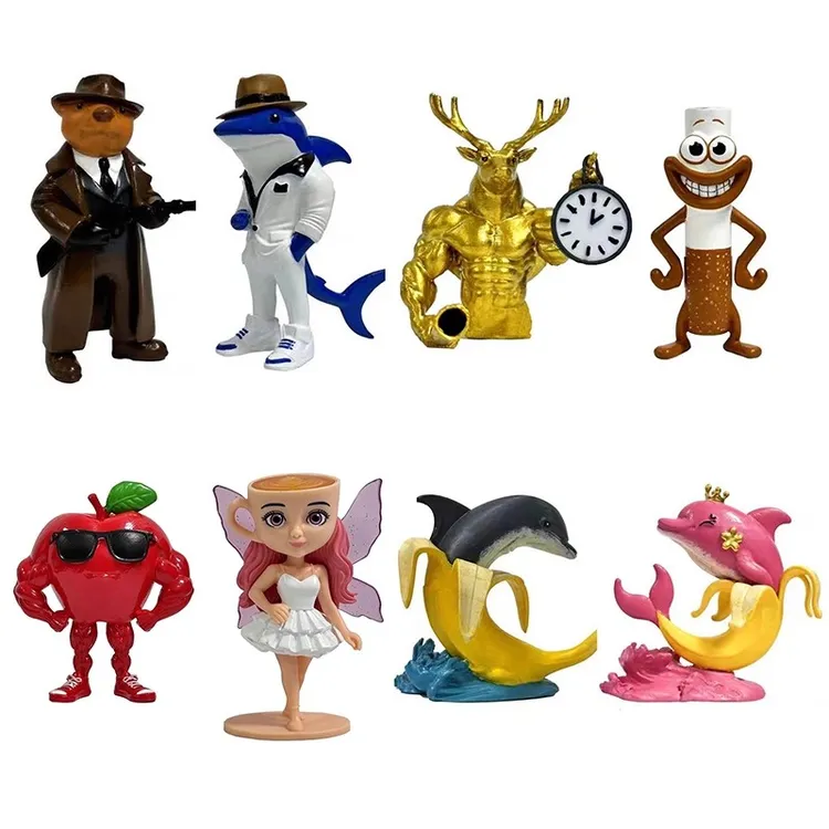外国山海经手办新角色天使咖啡女孩香蕉海豚公仔摆件大号模型玩具