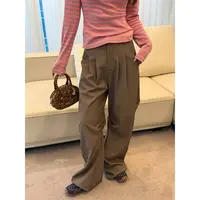AFRESHM77【Chao有范】重工高街宽松显瘦西装弯刀裤阔腿裤R0010