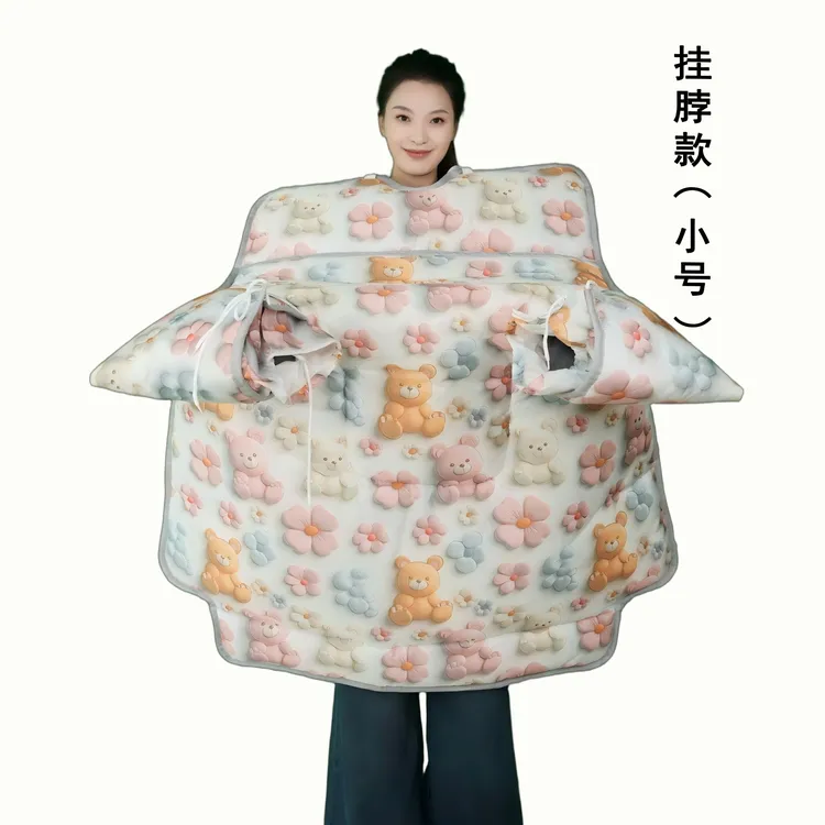 5D立体印花加绒加厚电动车挡风被防风防水电动车挡风被冬天