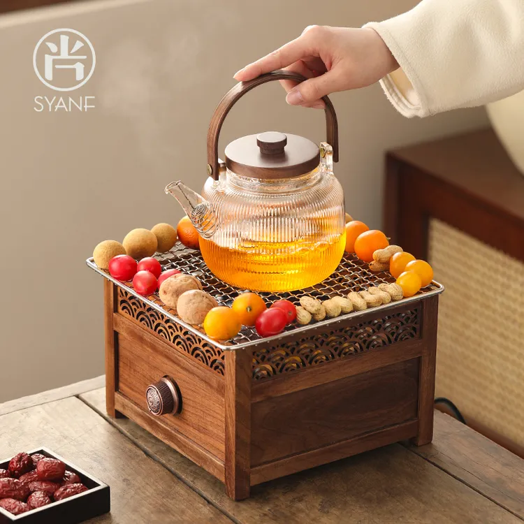 尚言坊围炉煮茶器具全套高端蒸汽电陶炉玻璃煮茶壶耐高温家用