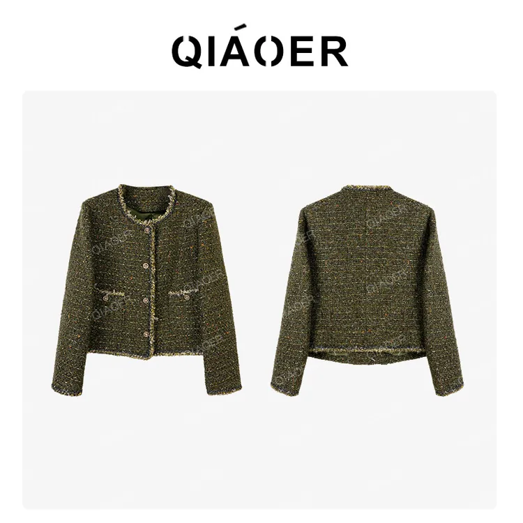 乔儿定制【青云直上】30绵羊毛轻奢气质小香风名媛百搭粗花呢短外套