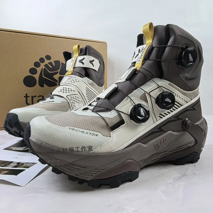 Traceable大脚丫缓震防滑登山鞋男全地形越野跑鞋旋转扣高帮鞋女