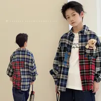 9.24号新品男童衬衫外套秋装新款韩版格子上衣儿童时尚衬衣AB1001