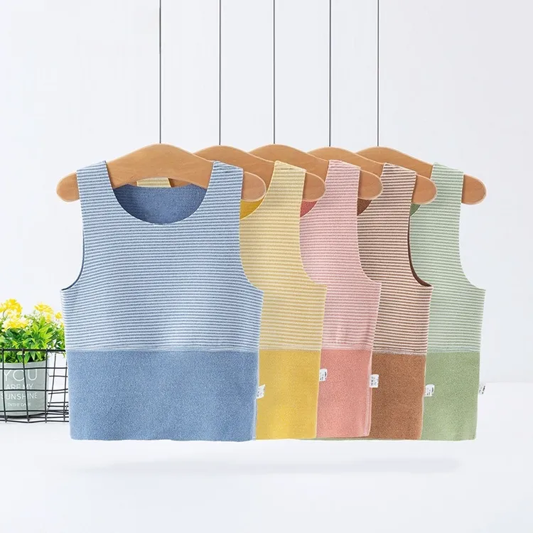 婴儿德绒保暖背心新生儿秋冬季护肚内穿男女宝宝儿童无骨打底肚围