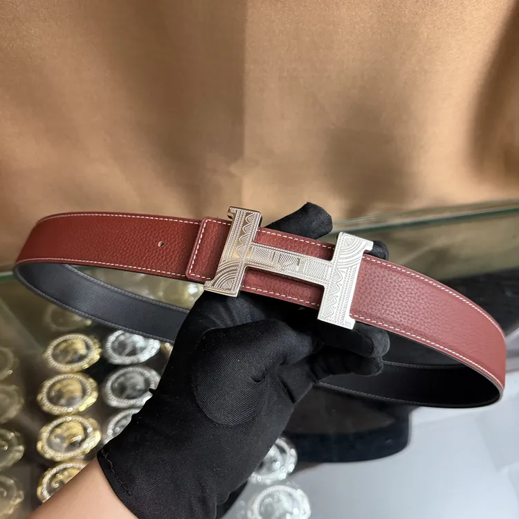 新款皮带男士头层牛皮腰带青中年H扣工字扣百搭高档送礼商务韩潮