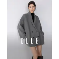 ELLE女装法式高级简约针织衫2025冬季新款独特保暖上衣EM52877