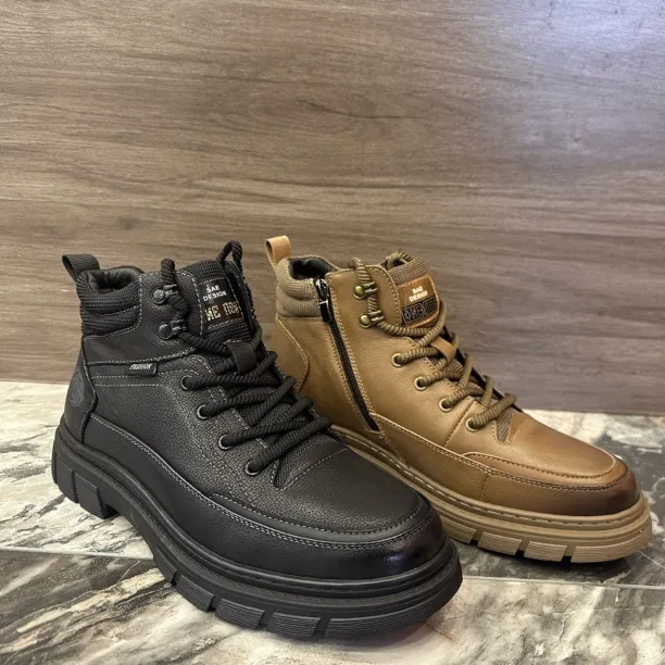 【Aysa男装】23-9550-09圆头男士车缝线马丁靴厚底男鞋时装靴