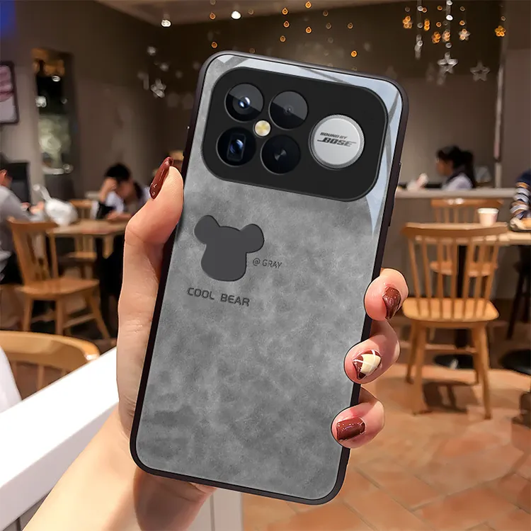 蓝灰熊适用红米K90ProMax手机壳REDMIK90玻璃壳K90Pro散热潮牌硅